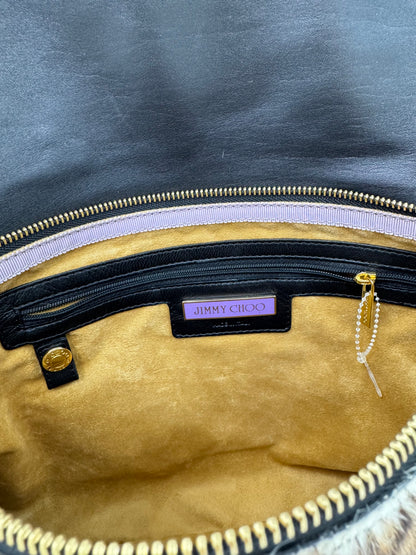 Jimmy Choo Leopard Print Calf Hair & Leather Shoulder Bag with Gold Chain