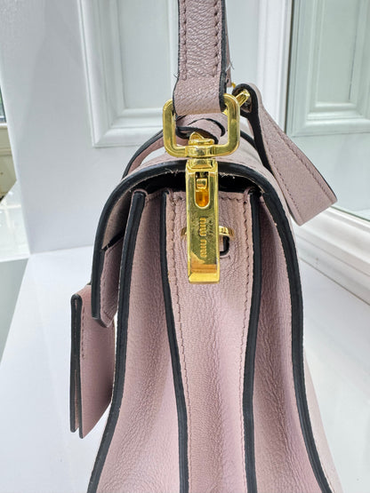 Miu Miu Matelassé Leather Top Handle Bag – Blush Pink