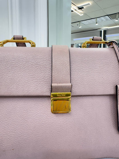 Miu Miu Matelassé Leather Top Handle Bag – Blush Pink