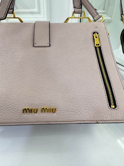 Miu Miu Matelassé Leather Top Handle Bag – Blush Pink