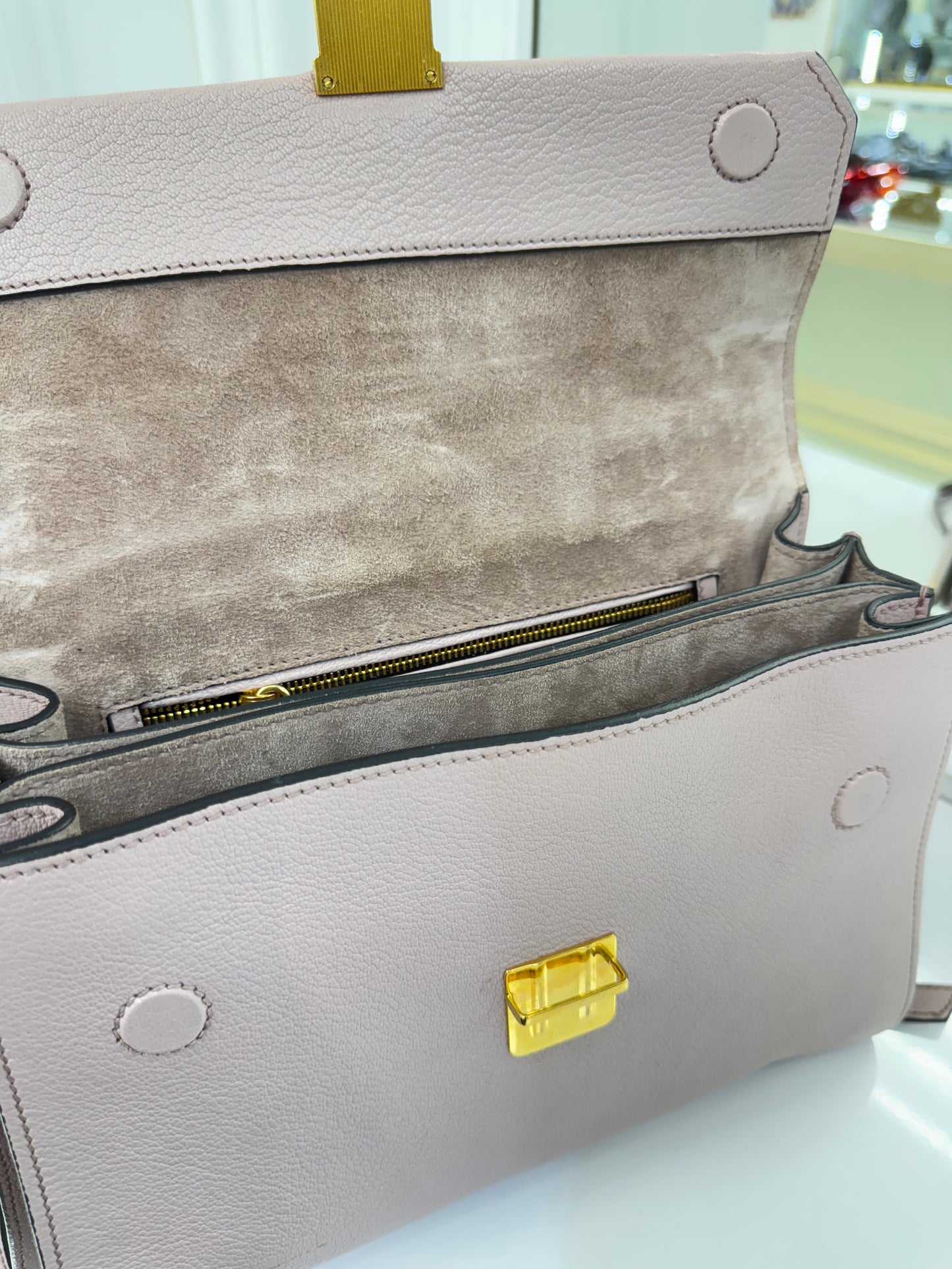 Miu Miu Matelassé Leather Top Handle Bag – Blush Pink