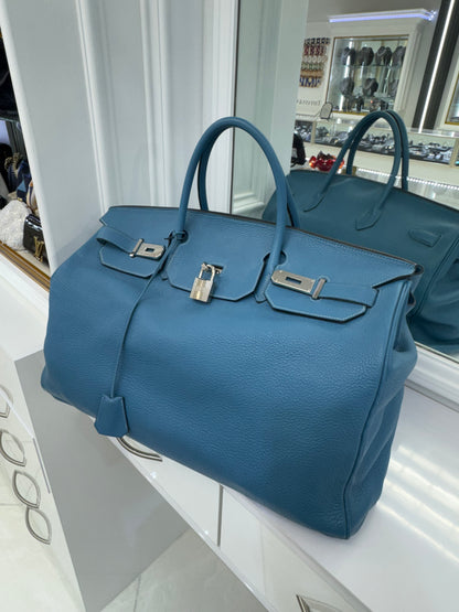 Hermès Birkin 50cm Travel Bag in Blue Togo Leather – Mint Condition