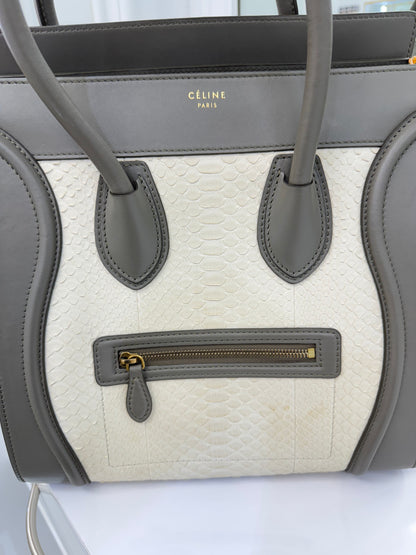 Céline Micro Luggage Tote – Tricolor Python & Leather – Made in Italy