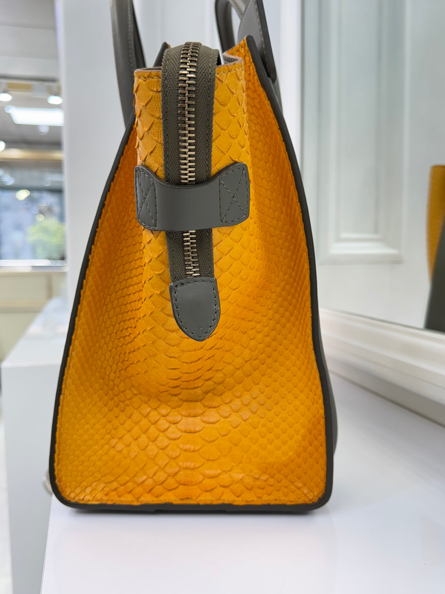 Céline Micro Luggage Tote – Tricolor Python & Leather – Made in Italy