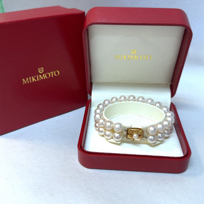 Mikimoto 18K Yellow Gold Pearl Bracelet