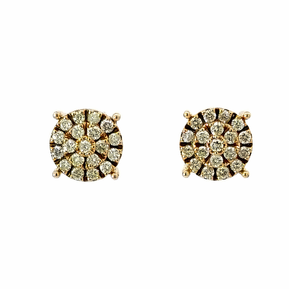 Sparkly Yellow Gold Diamond Screw-Back Earrings