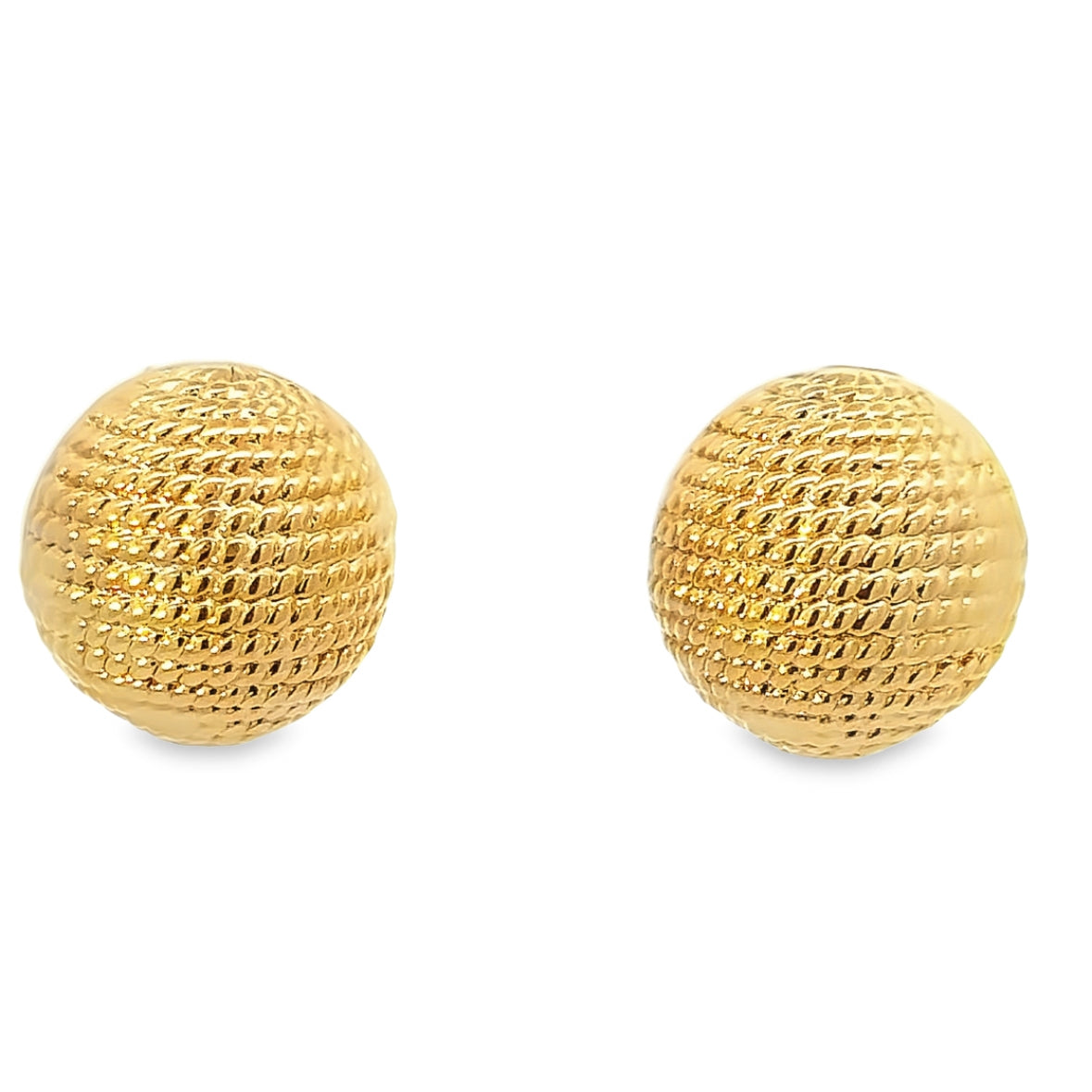 Chic 14K Yellow Gold Half-Hoop Rope Design Earrings