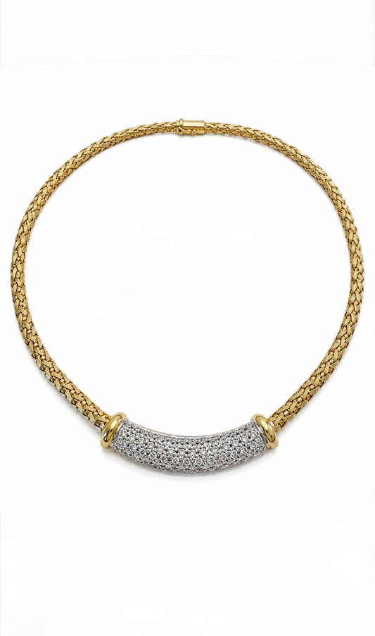 Roberto Coin 18K Two-Tone Diamond Necklace | 4.00 CTW Diamonds | 16.5”