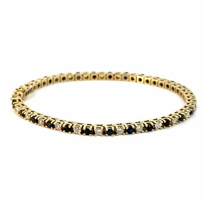 14K Yellow Gold Diamond & Sapphire Bracelet