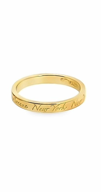 Tiffany & Co. 18K Yellow Gold Engraved Men’s Ring