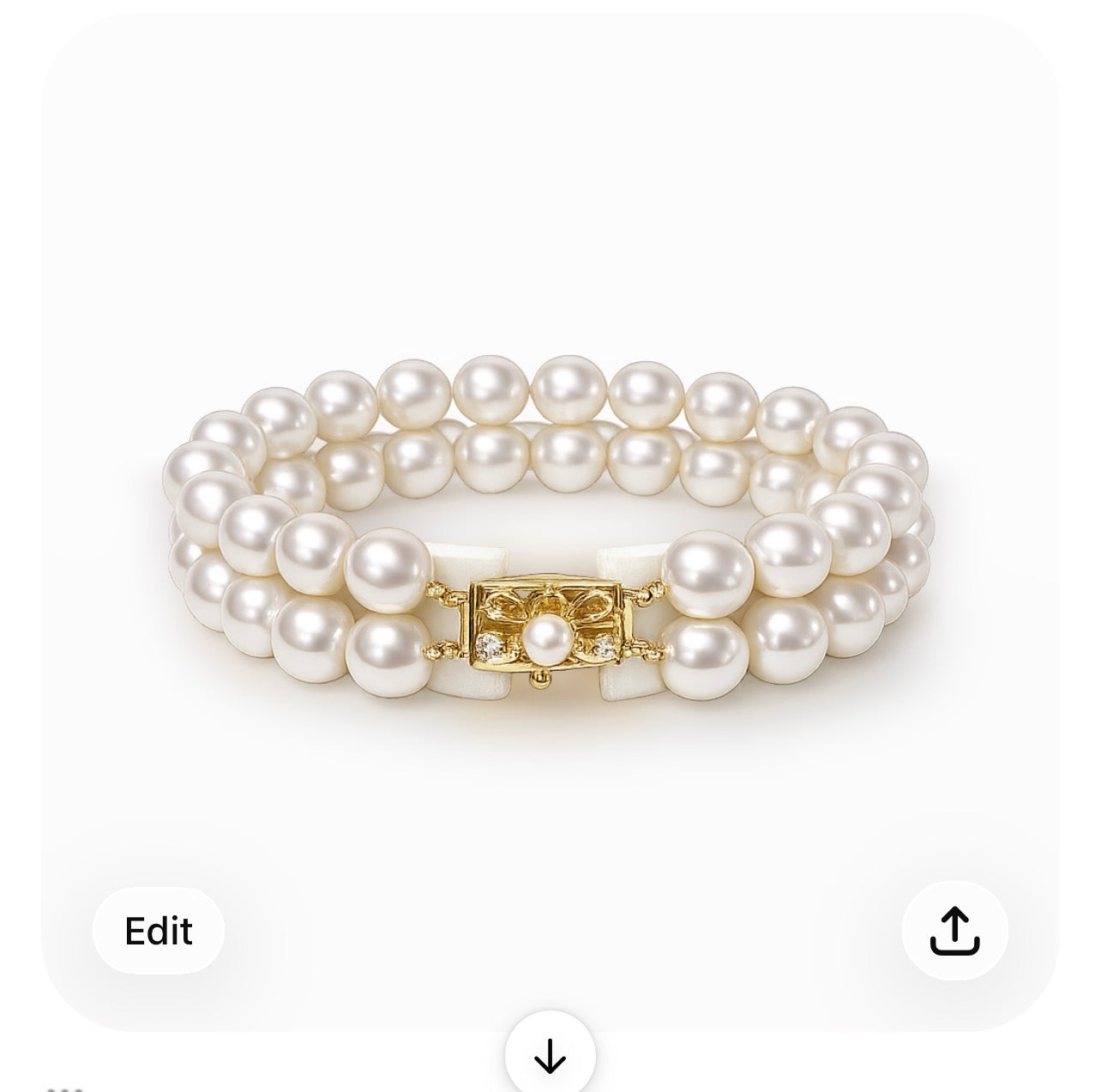 Mikimoto 18K Yellow Gold Pearl Bracelet