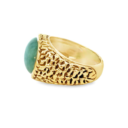 14K Yellow Gold & Jade Men’s Ring