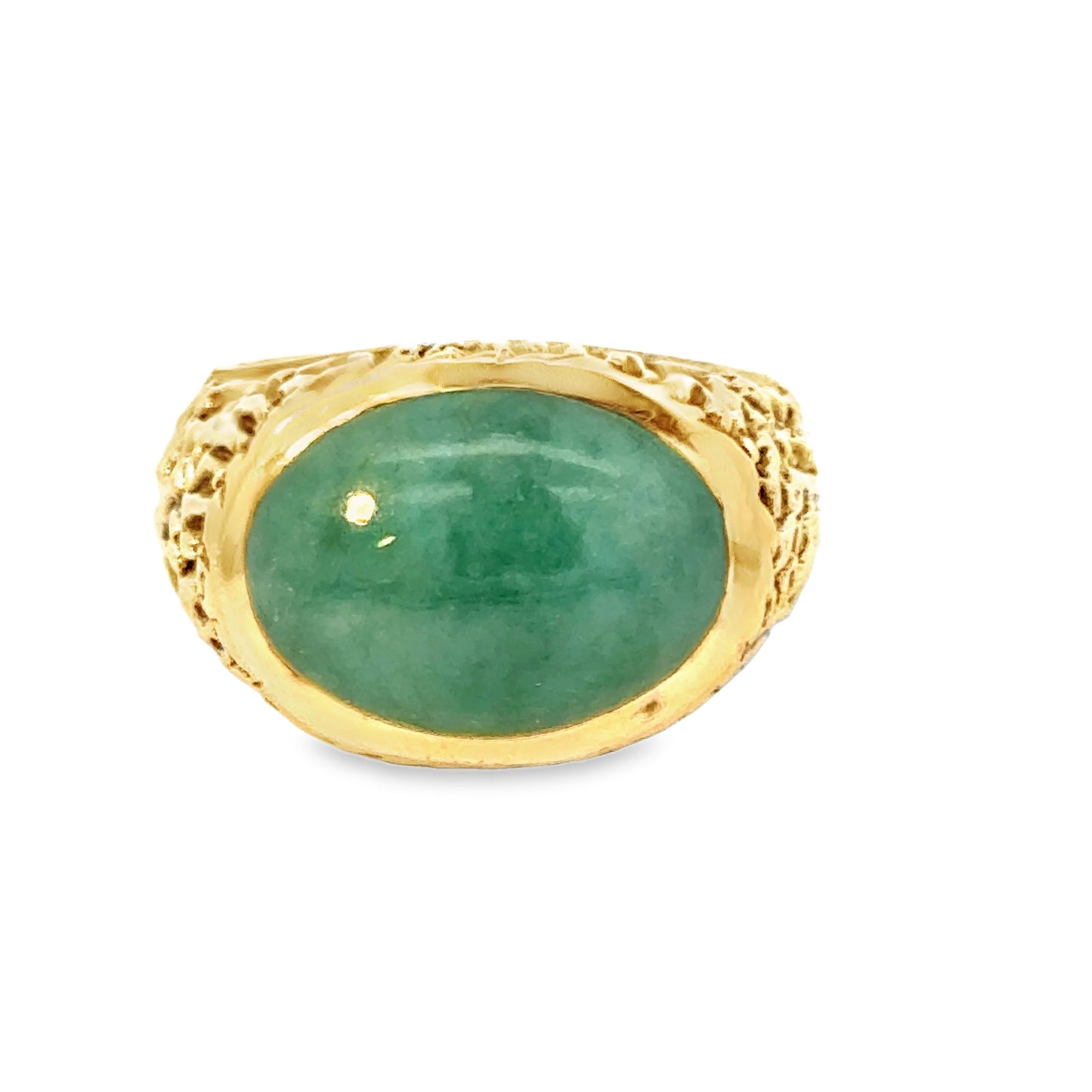 14K Yellow Gold & Jade Men’s Ring