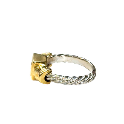 14K Two-Tone Contemporary Cable Band Diamond Ring