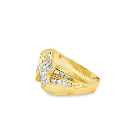 Men’s Luxury Diamond Statement Ring – 18K Yellow Gold