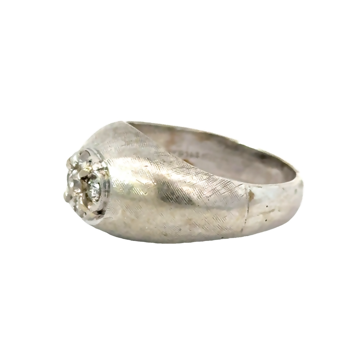 Vintage 1940’s 14K White Gold & Diamond Men’s Ring