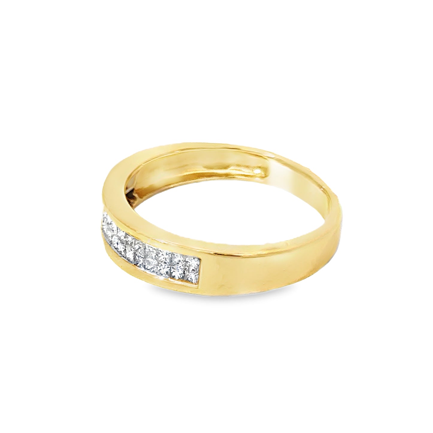 Classic 14K Yellow Gold & Channel-Set Diamond Men’s Band Ring