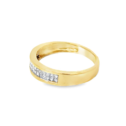 Classic 14K Yellow Gold & Channel-Set Diamond Men’s Band Ring