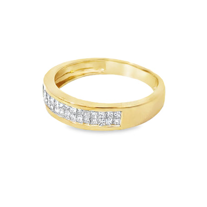 Classic 14K Yellow Gold & Channel-Set Diamond Men’s Band Ring