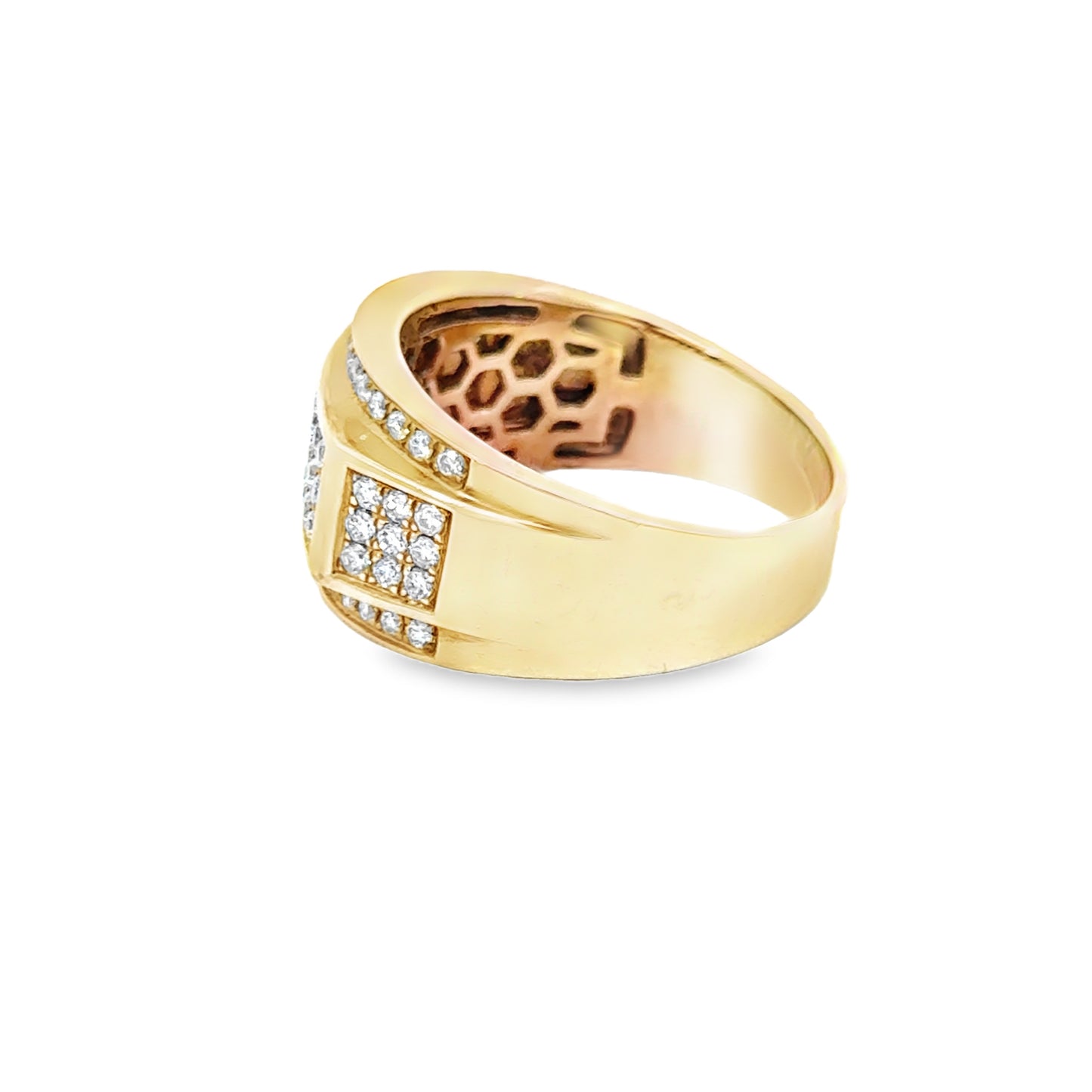 Yellow Gold 5-Row Diamond Men’s Ring