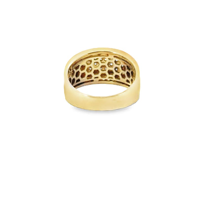 Yellow Gold 5-Row Diamond Men’s Ring