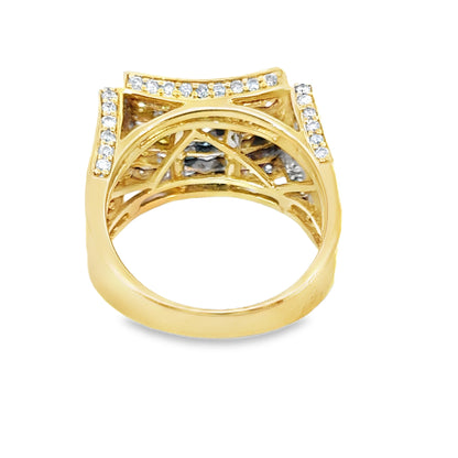 Colorful & Bold 14K Yellow Gold Multi-Color Diamond Men’s Ring