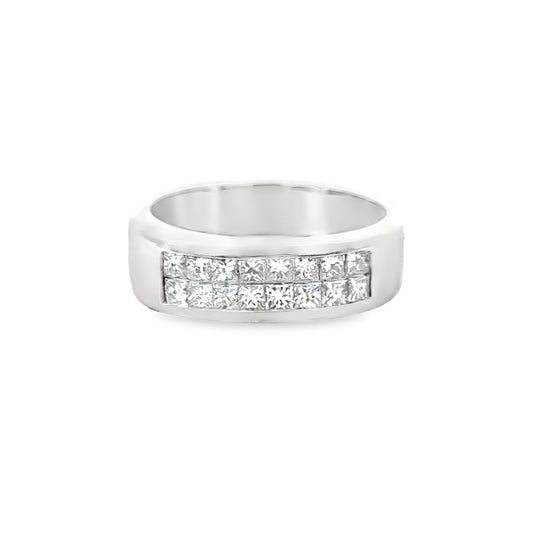 Contemporary Platinum & Diamond Band Ring