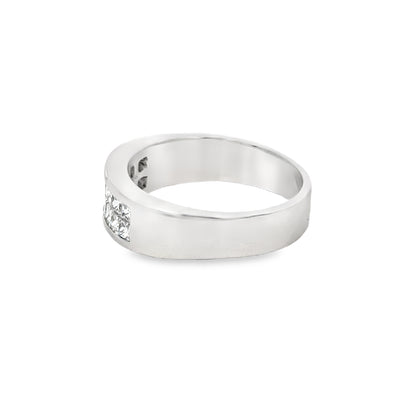 Contemporary Platinum & Diamond Band Ring