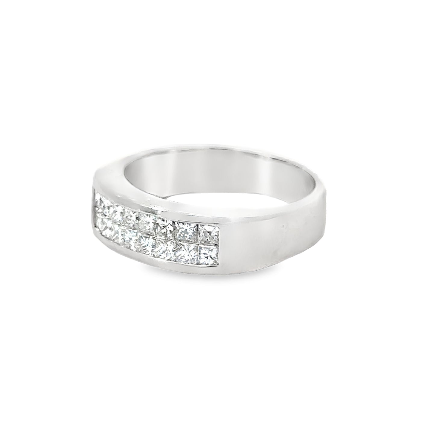 Contemporary Platinum & Diamond Band Ring