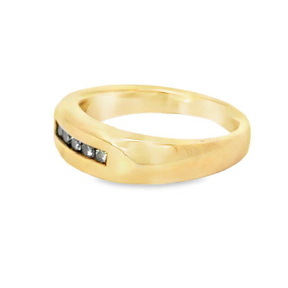 14K Gold Classic Channel-Set Diamond Ring for Men