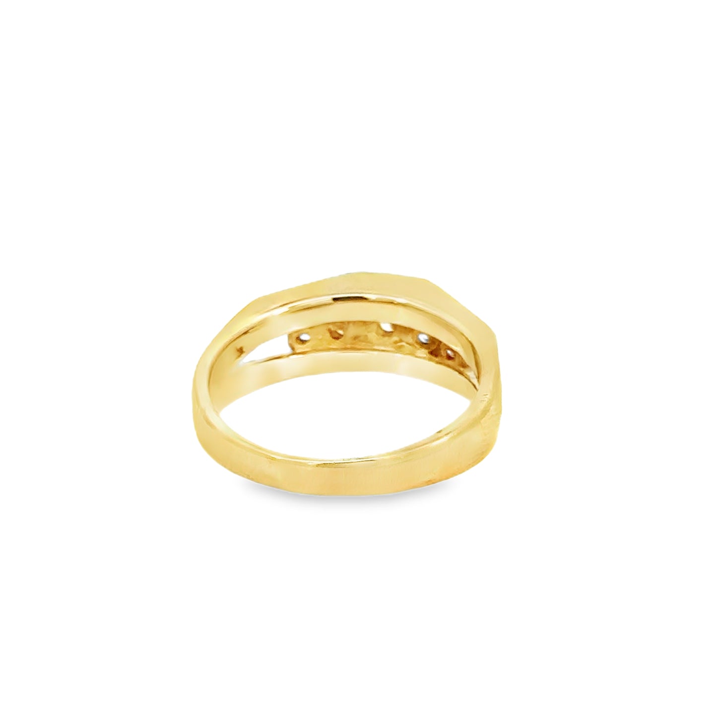 Men’s Channel-Set Diamond Ring – 14K Gold