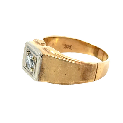 Vintage 14K Two-Tone Diamond Men’s Ring