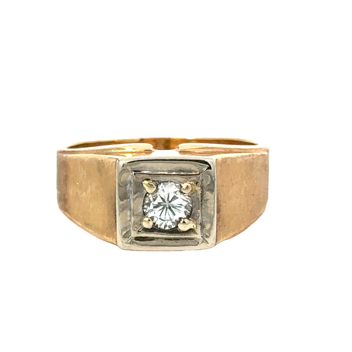 Vintage 14K Two-Tone Diamond Men’s Ring