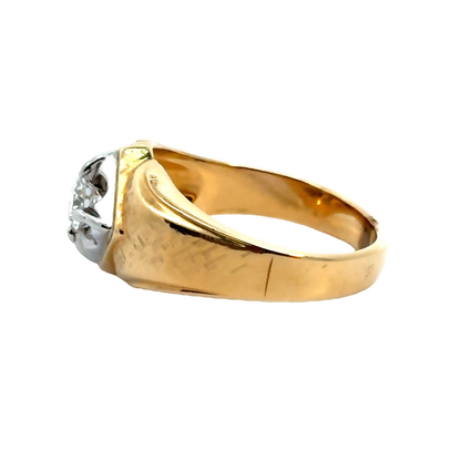 14K Yellow Gold & Diamond Men’s Ring