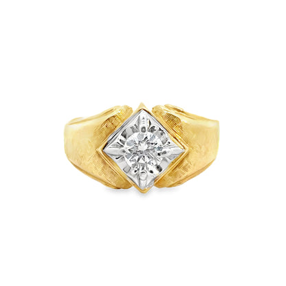 14K Yellow Gold & Diamond Men’s Ring