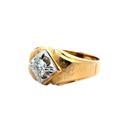 14K Yellow Gold & Diamond Men’s Ring