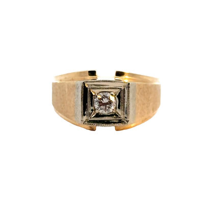 14K Two-Tone & Diamond Men’s Ring