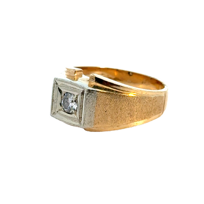 14K Two-Tone & Diamond Men’s Ring