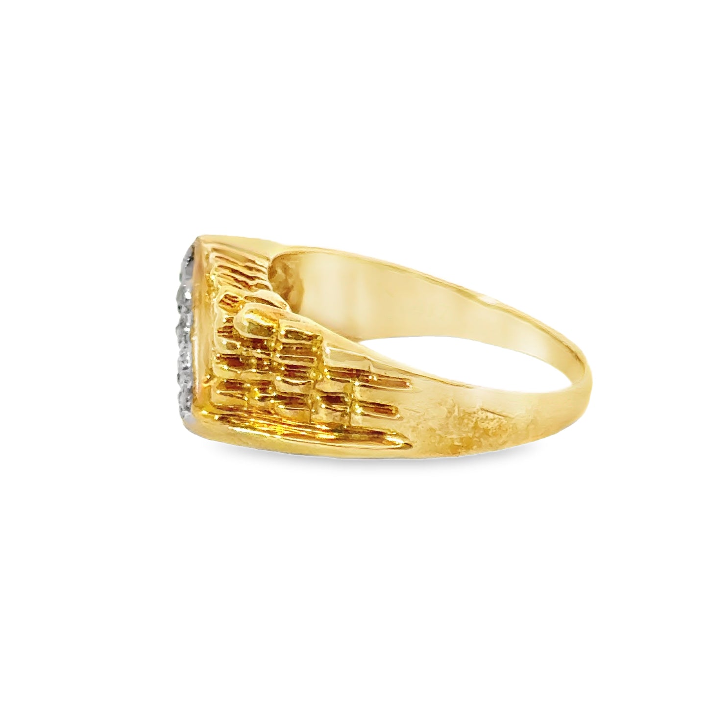 Vintage 1980’s Yellow Gold & Diamond Men’s Ring