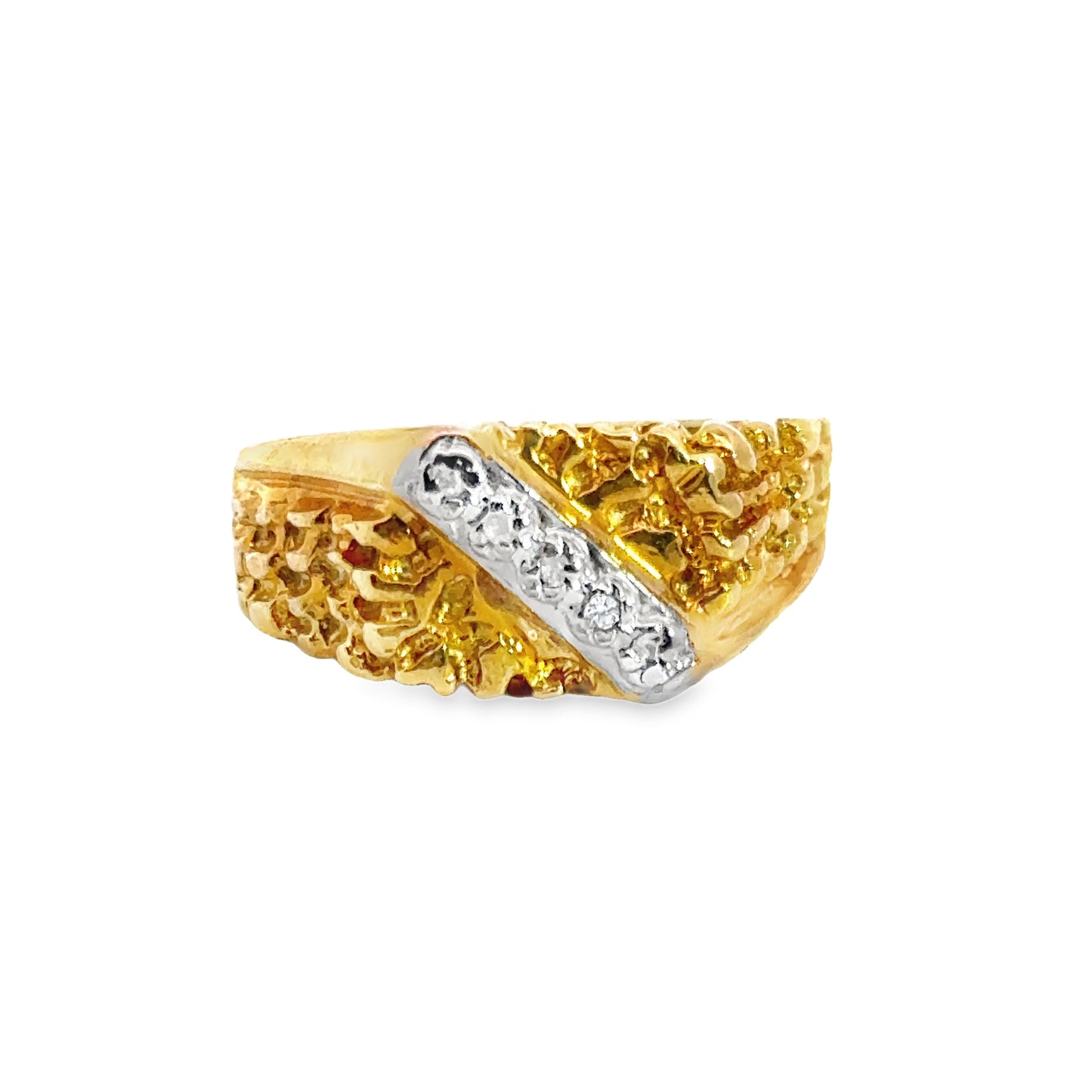 Vintage 1980’s Yellow Gold & Diamond Men’s Ring