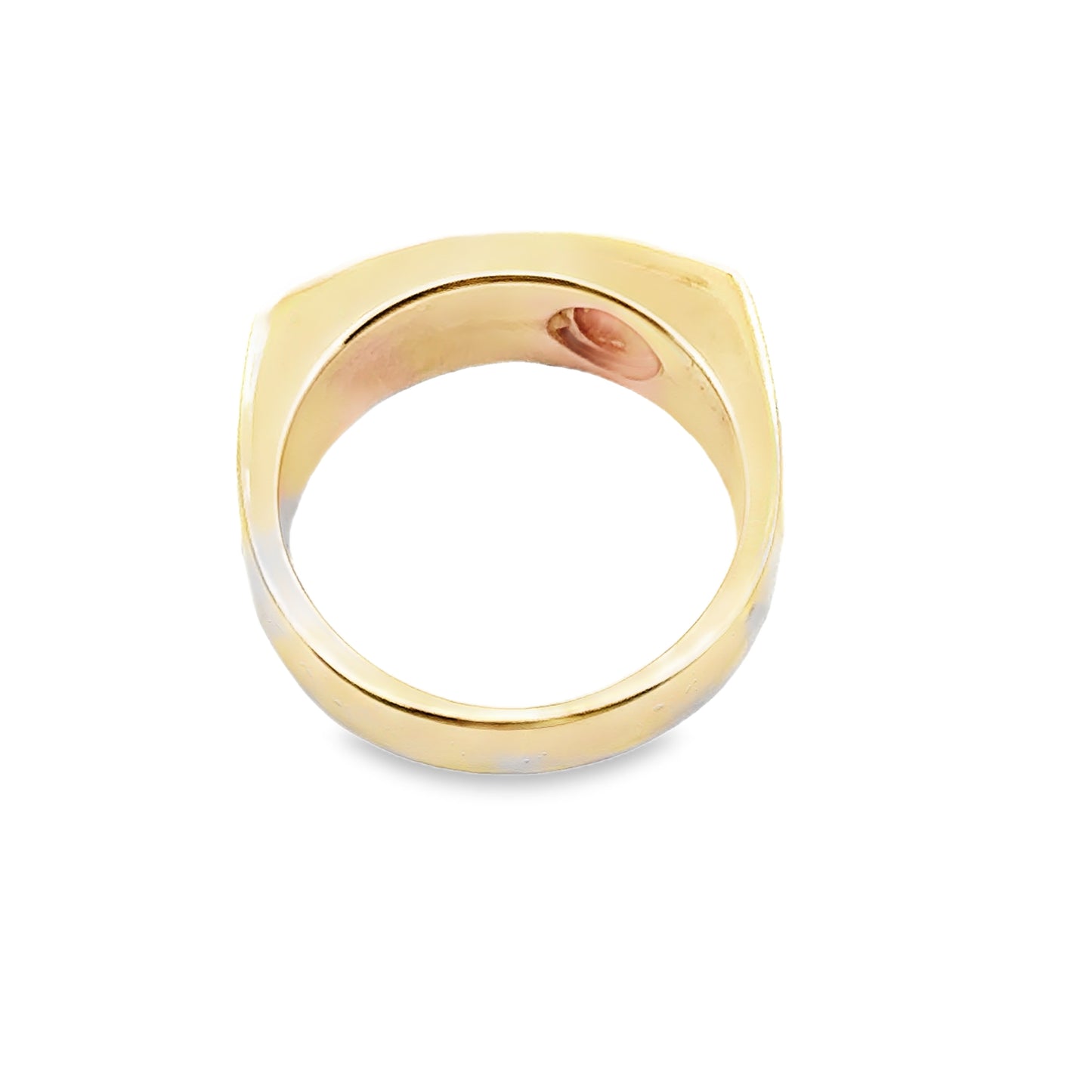 Modern 14K Yellow Gold & Diamond Wide Band Ring