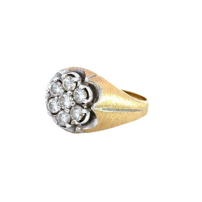 14K Yellow Gold 7-Diamonds Men’s Ring