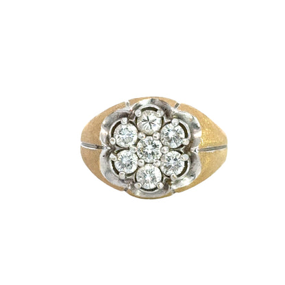 14K Yellow Gold 7-Diamonds Men’s Ring