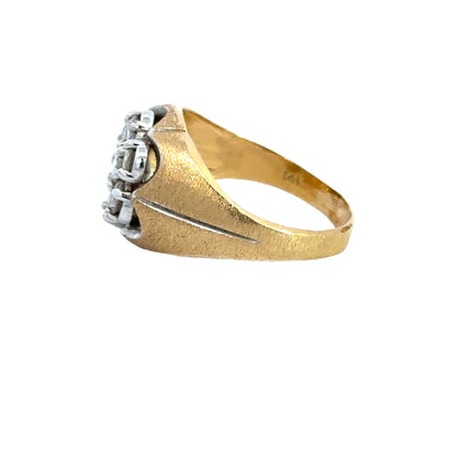 14K Yellow Gold 7-Diamonds Men’s Ring