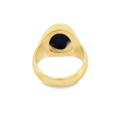 18K Yellow Gold Domed Sapphire Cabochon Men’s Ring