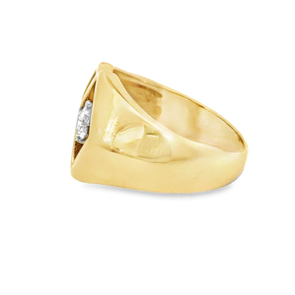 14K Yellow Gold Geometric Men’s Ring