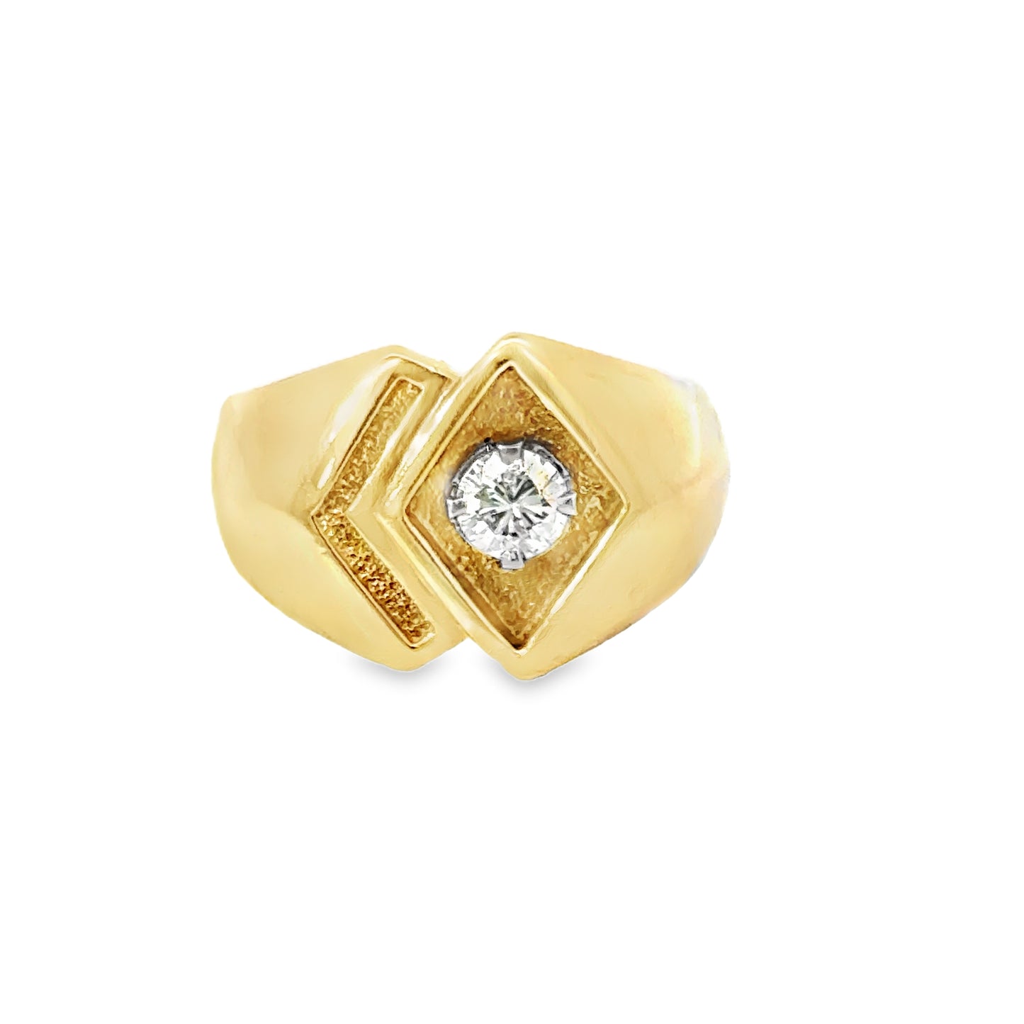 14K Yellow Gold Geometric Men’s Ring