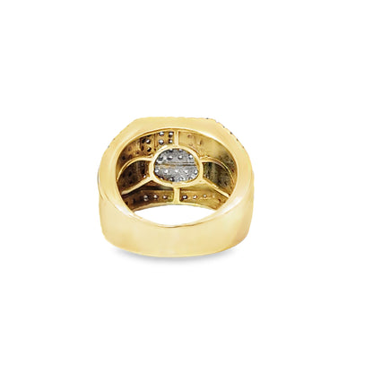 Luxurious Yellow Gold Pave-Set Multi-Row Diamond Men’s Ring