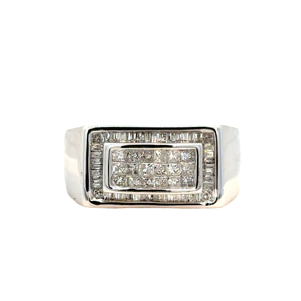 14K White Gold Statement Diamond Ring