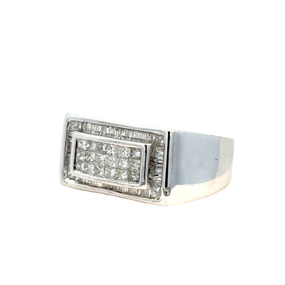 14K White Gold Statement Diamond Ring